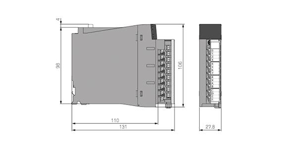 Dibujo dimensional RX40C7 (unidad: milímetro)