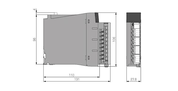 Dibujo dimensional de RX10 (unidad: milímetro)